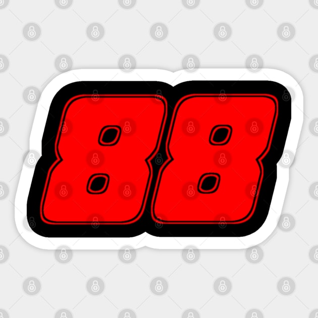 Red 88 Sticker by Wiseeyes_studios